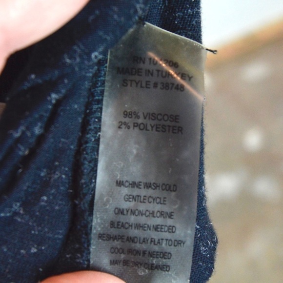 Soft Surroundings LENA Button Down Tunic Top, Navy Petite Medium Style 38748 - Picture 7 of 10